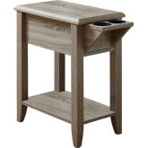 24"H Accent Table in Dark Taupe with Glass Holder